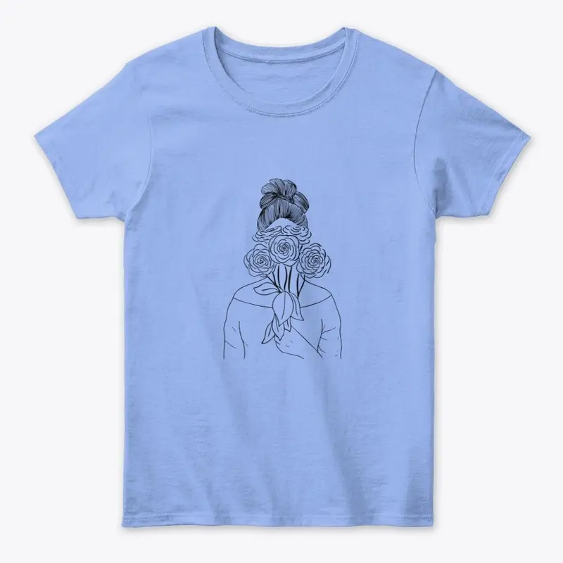 Rose In a women Hand Tees