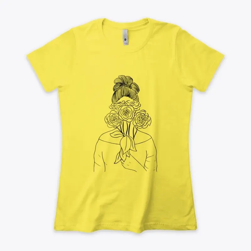 Rose In a women Hand Tees